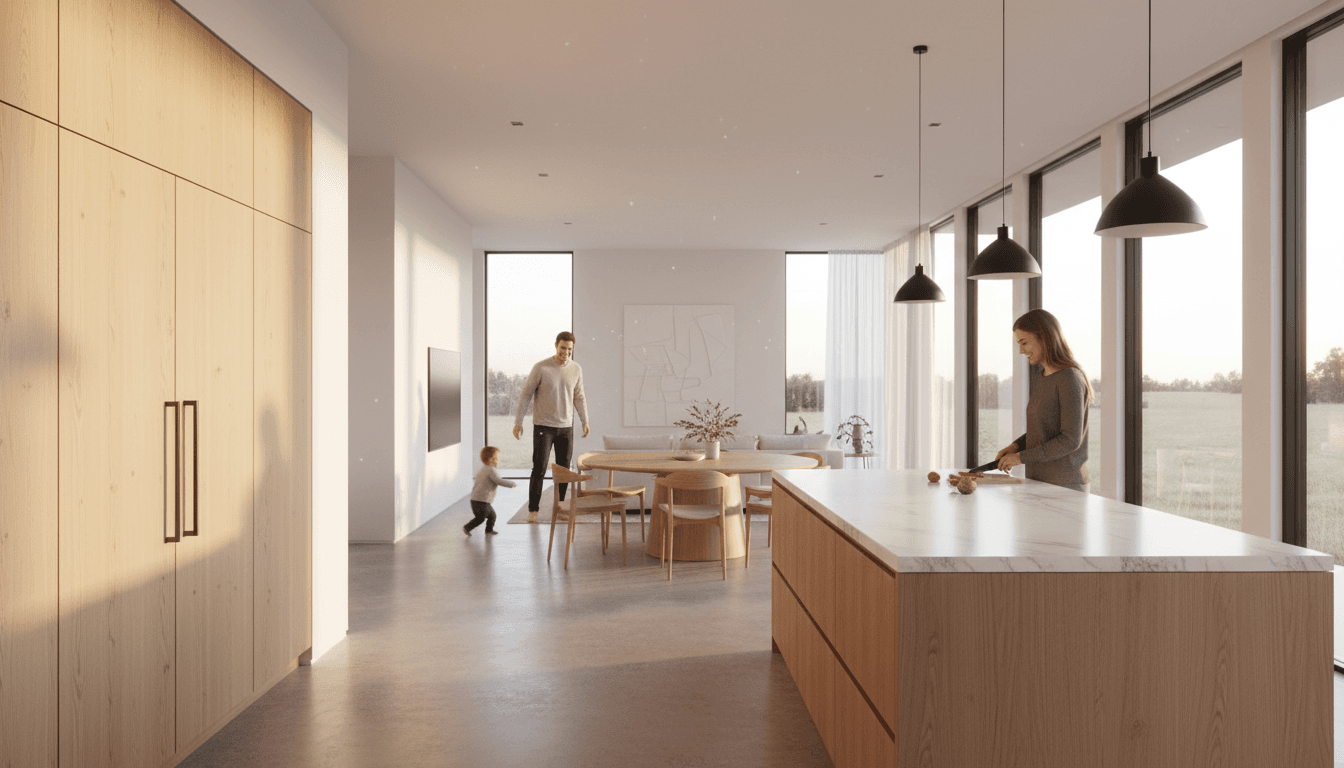 Premium residential interior with open-plan living space